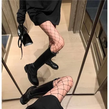Anti-Snag Fishnet Black Stocking - Image 2