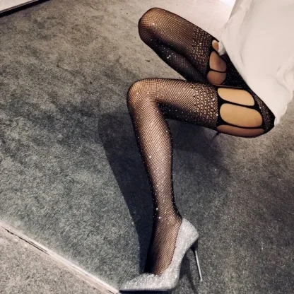 Sparkly Cutout Fishnet Legging - Image 3