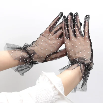 Polka Dot Mesh Hand Gloves
