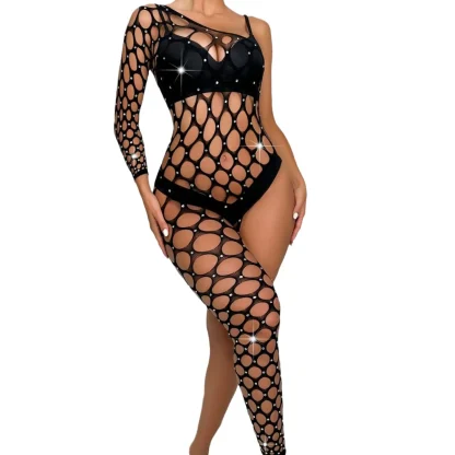 Asymmetrical Fishnet Bodystocking
