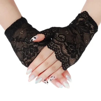 Fingerless Fishnet Lace Gloves