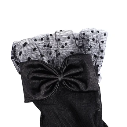 Elegant Bowknot Mesh Short Glove - Image 7