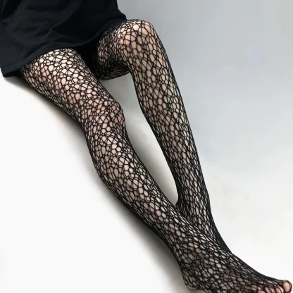 Irregular Holes Fishnet Stockings - Image 2
