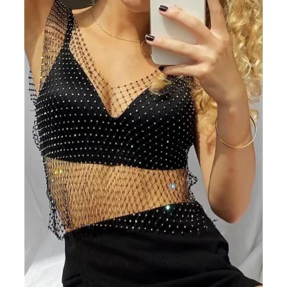 Luxury Fishnet Cropped Top - Image 3