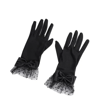 Elegant Bowknot Mesh Short Glove - Image 6