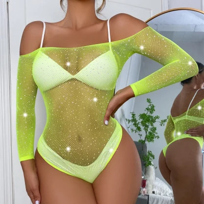Scoop Back Fishnet Bodysuits - Image 6